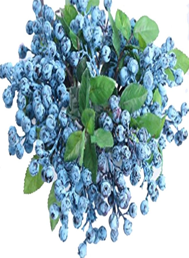TBUY ROSE Fake Artificial Flowers California Berries Blueberry Fruit for Home Hotel Decor (Blue 20 Pack) - Image 2